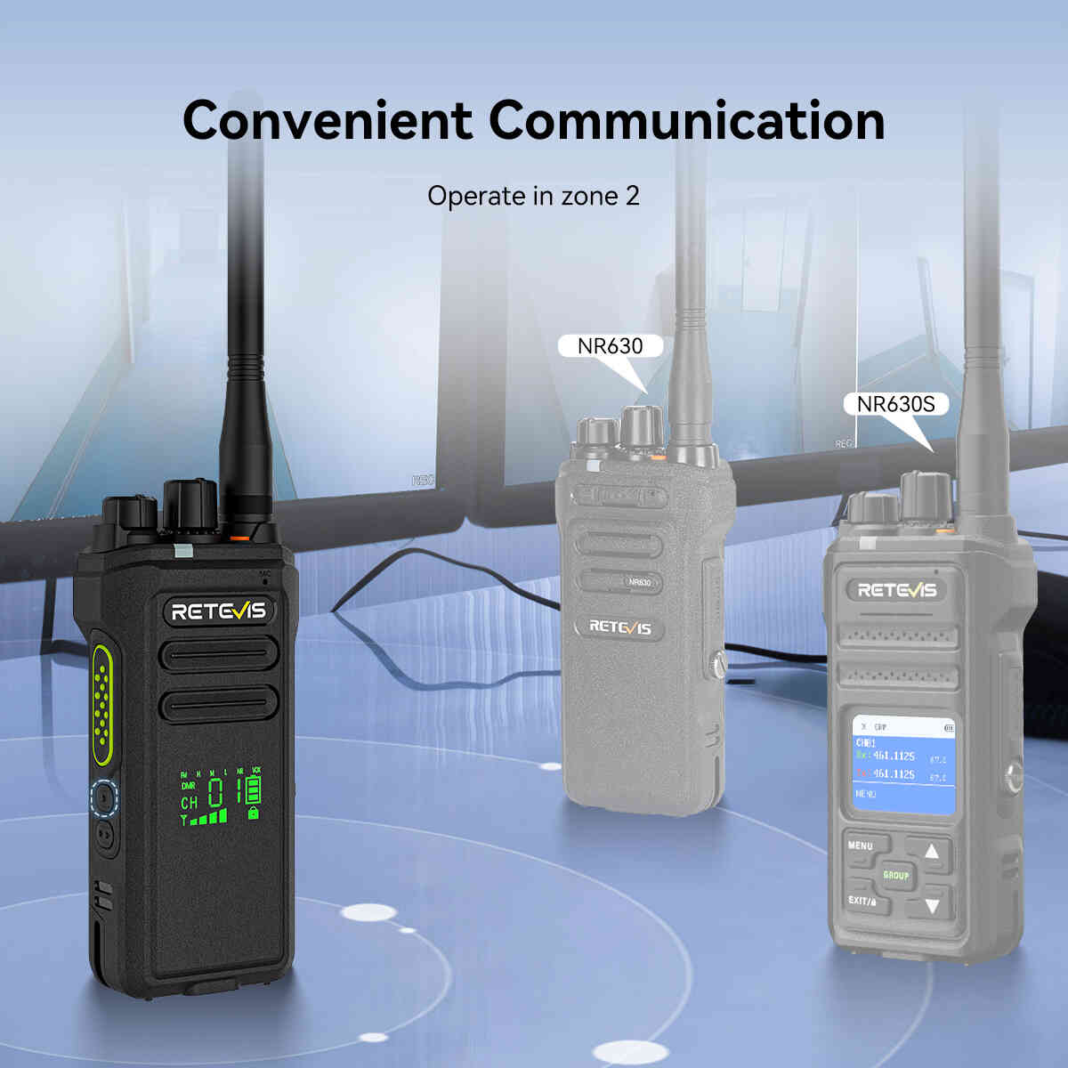 Radio bidirectionnelle numérique DMR NR30D avec casque antibruit - Retevis (lot de 10)