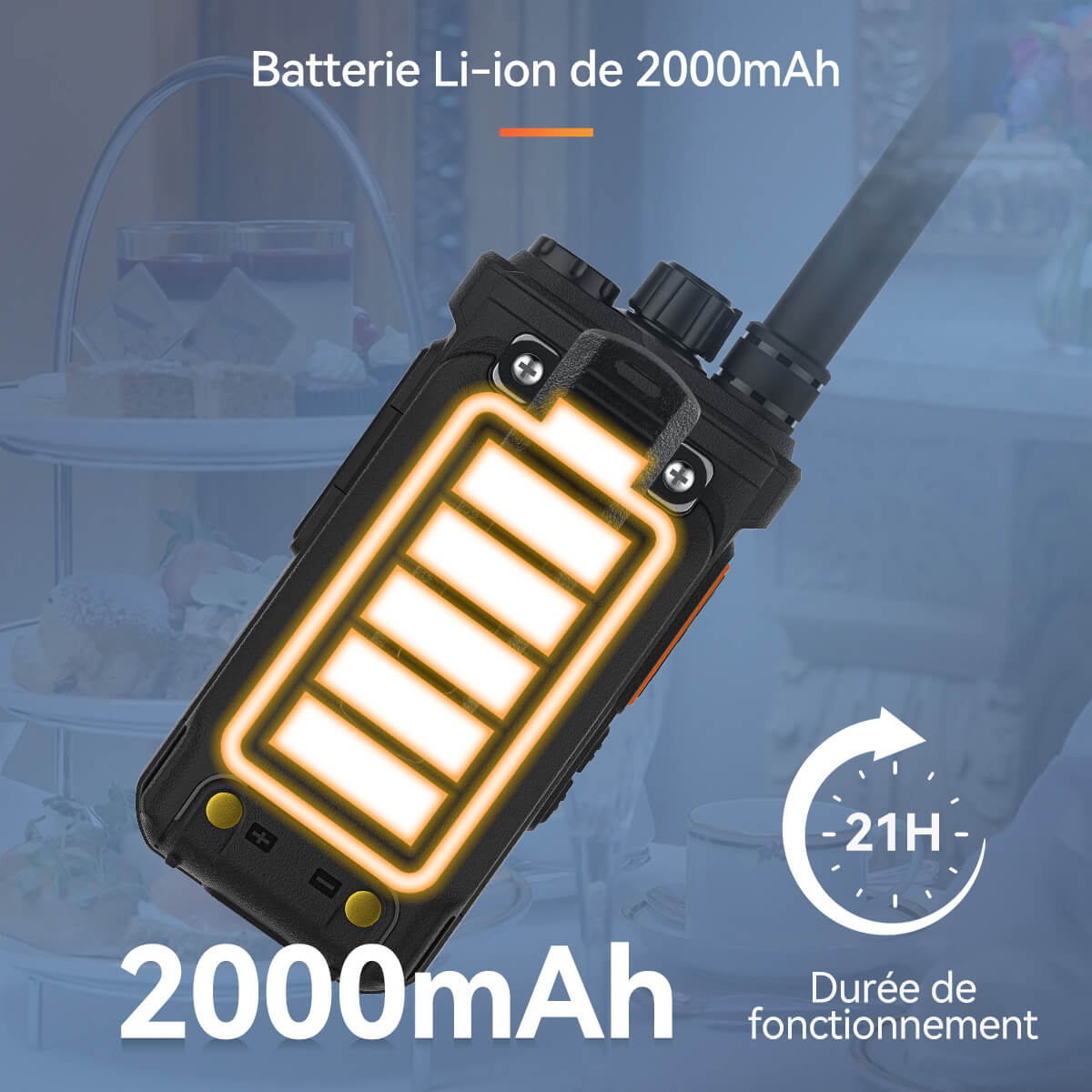 Radio portable UHF 3W RB626H avec écran caché Retevis
