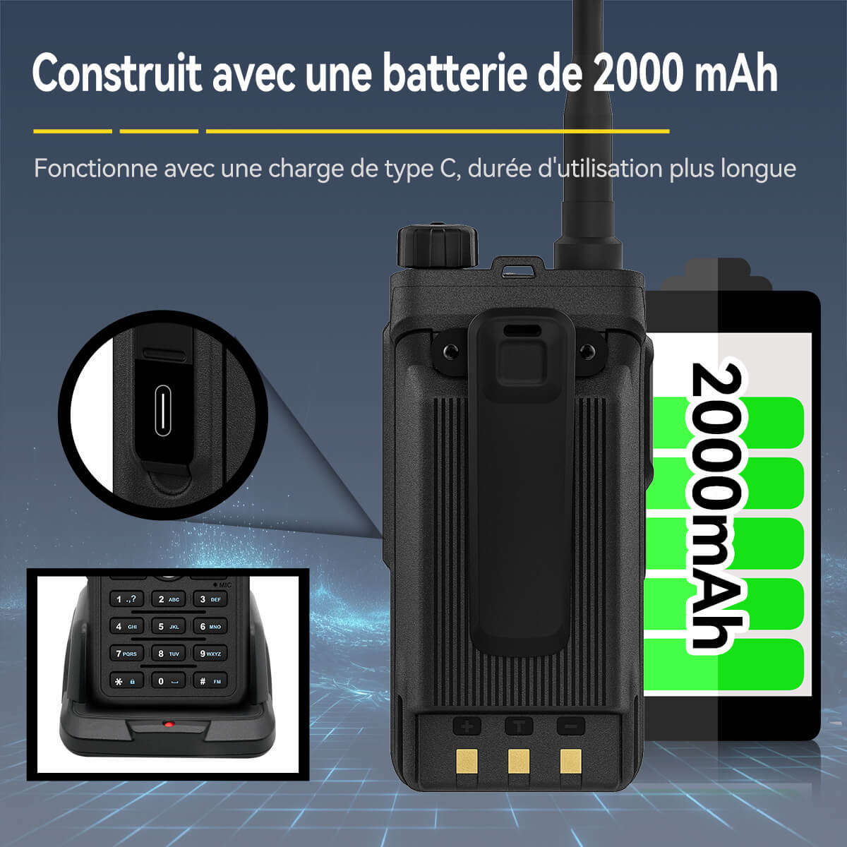 Radio bidirectionnelle Retevis C62 5 W Double Bande UV professionnelle