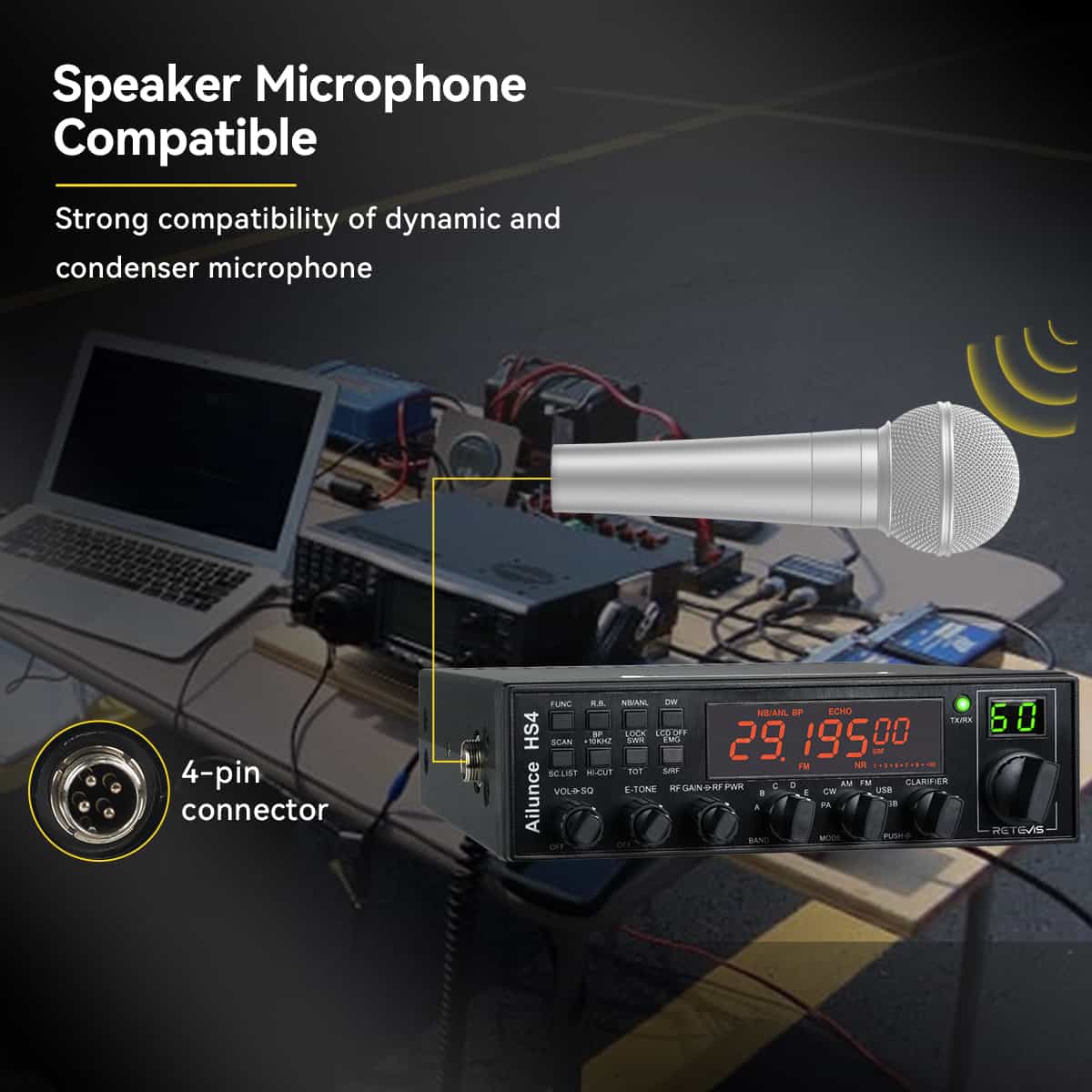 Émetteur-récepteur mobile radio amateur 10 m Retevis Ailunce HS4