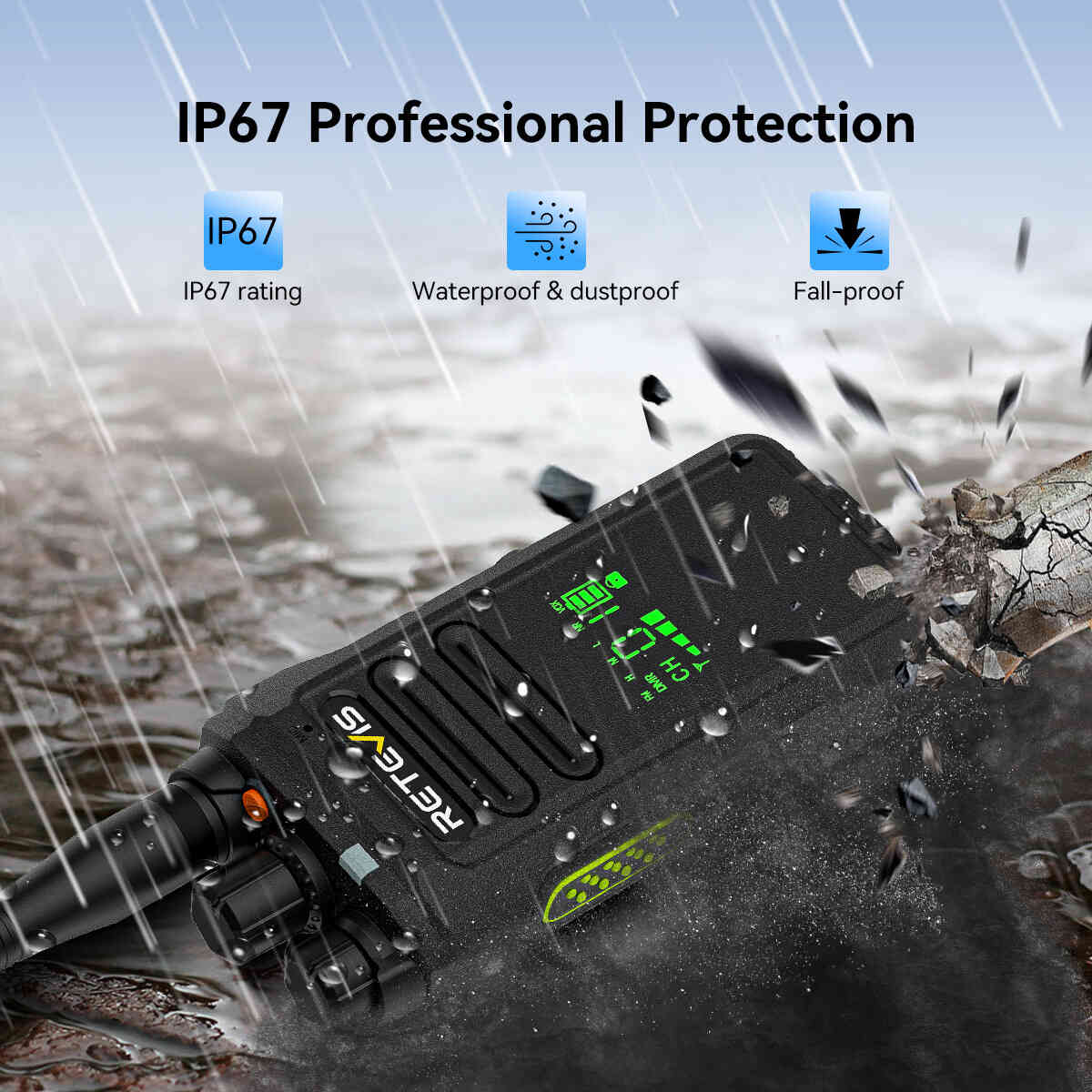 Radio professionnelle Retevis NR30D longue distance pack de 8
