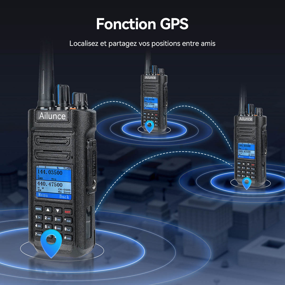 Radio DMR double bande GPS Ailunce HD2 10 W étanche IP67 Retevis