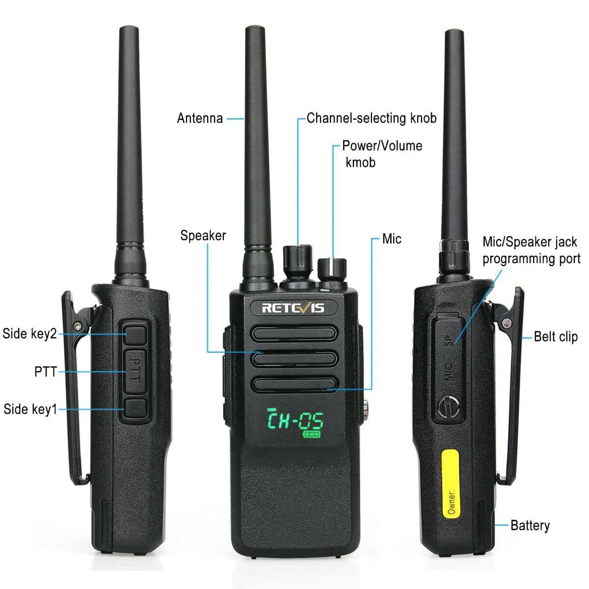 Radio DMR étanche haute puissance RT50 Retevis
