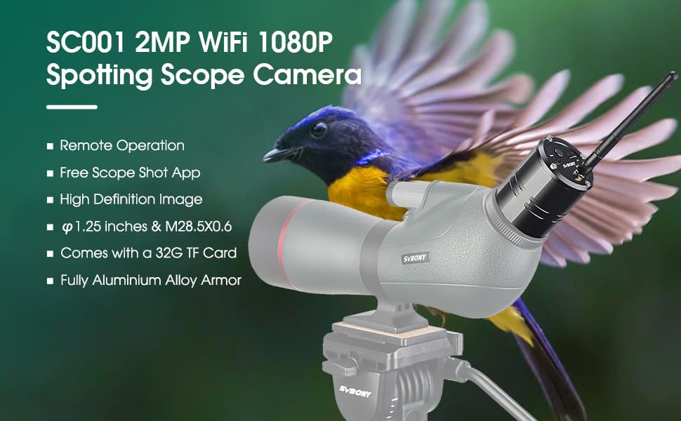 Camera Wifi SC001 pour Capturer Photos et Vidéos avec longue vue - SVBONY