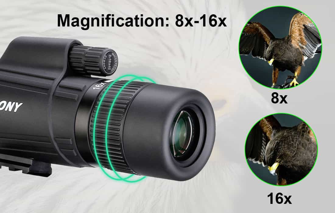 Monoculaire Svbony SV302 8-16x42mm pour explorations en pleine nature