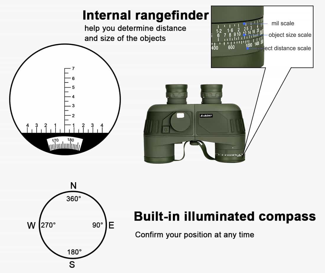 Jumelles militaires 7x50 pour l'observation marine - Svbony