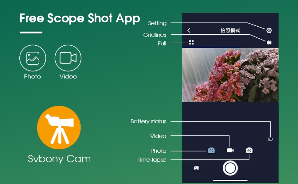 Camera Wifi SC001 pour Capturer Photos et Vidéos avec longue vue - SVBONY