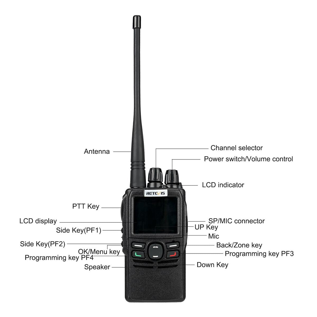 Radio DMR UHF semi-clavier Retevis RB22