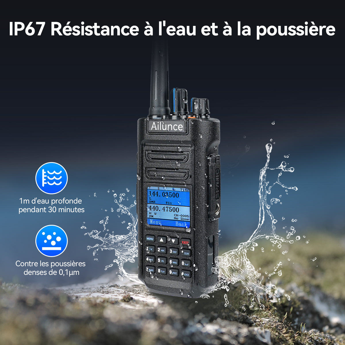 Radio DMR bibande étanche Retevis Ailunce HD2 10 W