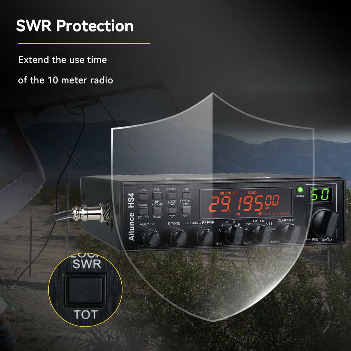 Émetteur-récepteur mobile radio amateur 10 m Retevis Ailunce HS4