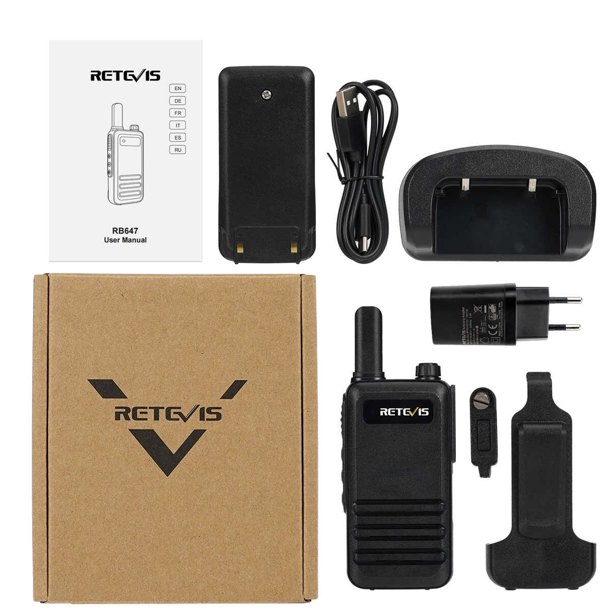 Radio portable PMR446 ultra-mince étanche IP67 Retevis RB647