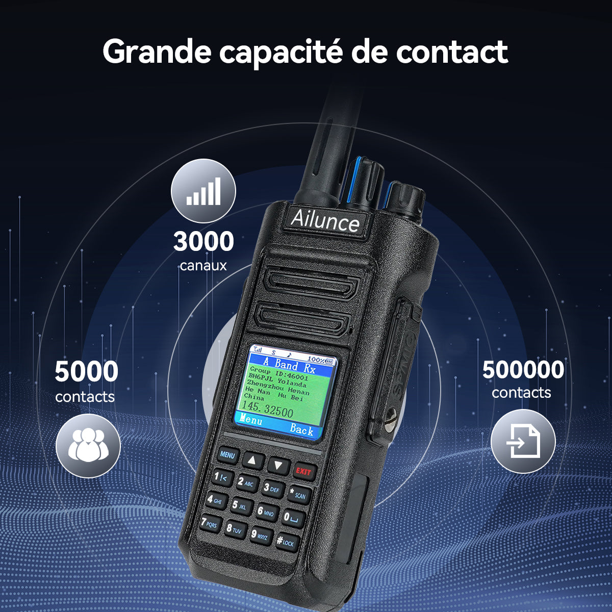 Radio DMR bibande étanche Retevis Ailunce HD2 10 W