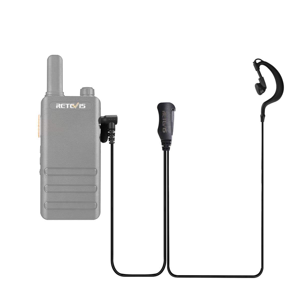 Casque contour d'oreille noir 3,5 mm Retevis