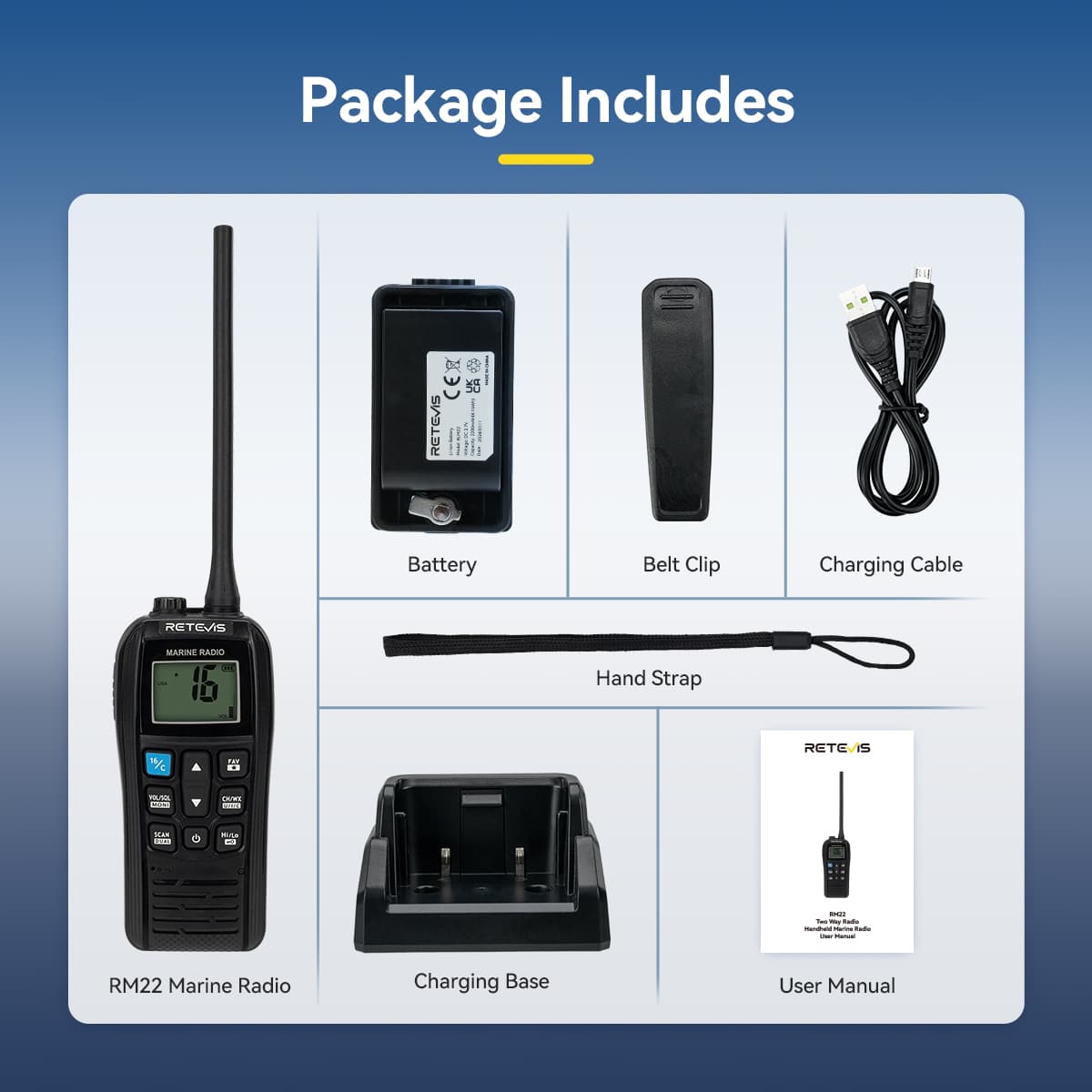 Radio marine VHF étanche RM22 Retevis