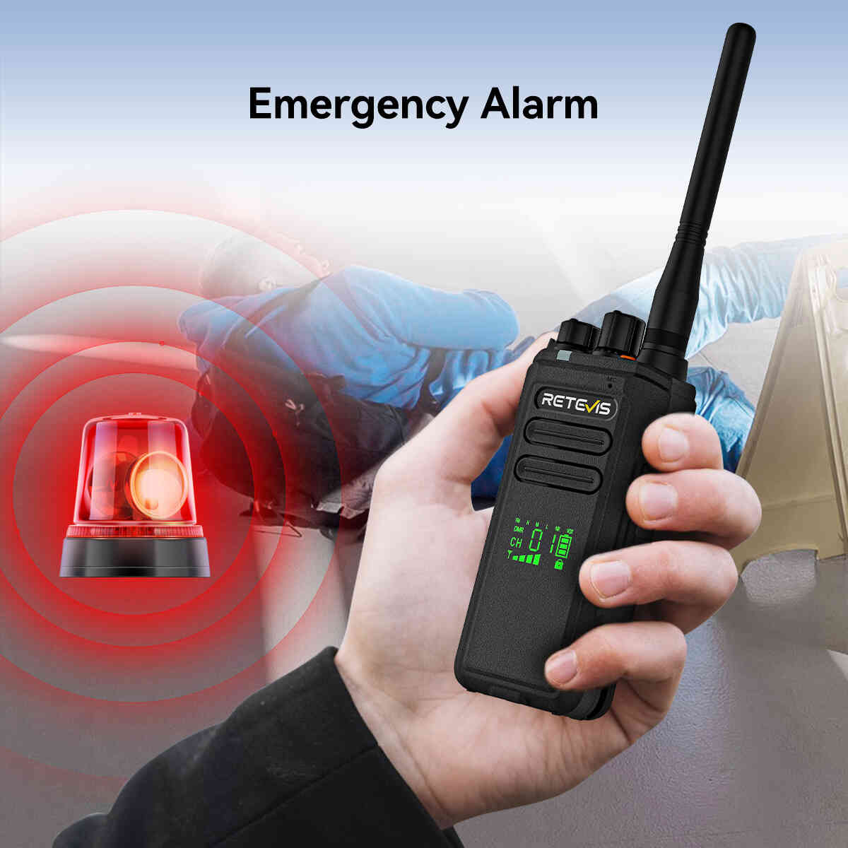 Radio bidirectionnelle numérique DMR NR30D avec casque antibruit - Retevis (lot de 10)