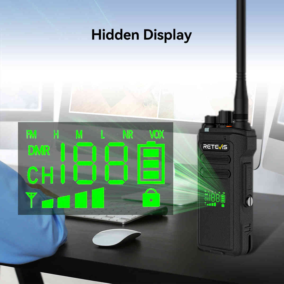 Radio professionnelle Retevis NR30D longue distance pack de 8