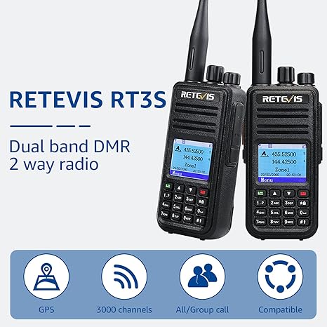 Radio DMR bibande UHF VHF RT3S 3000 canaux Retevis