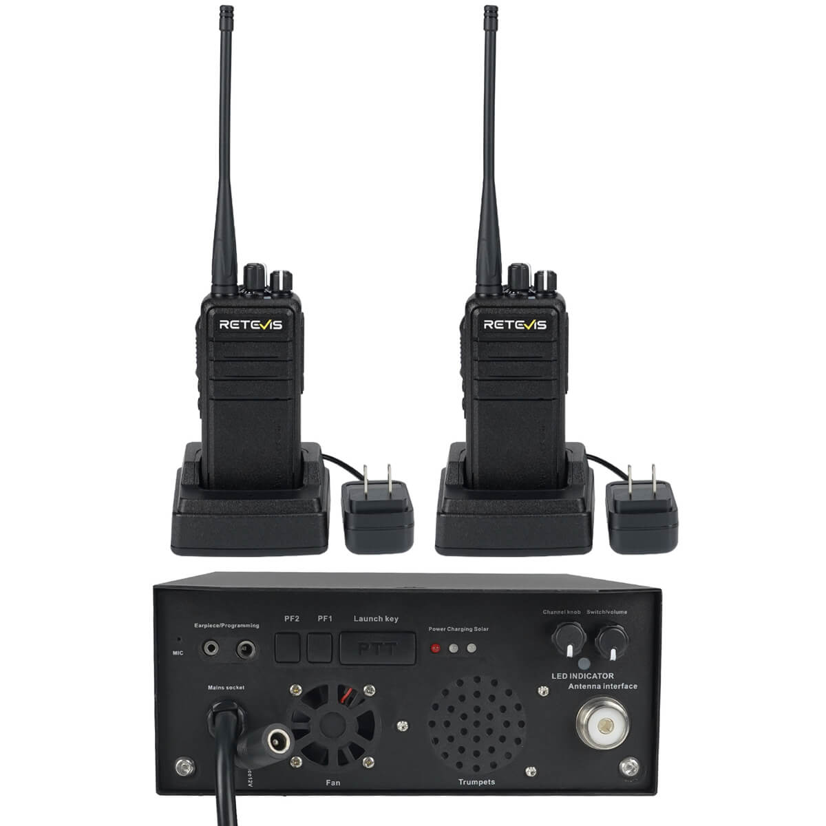 Répéteur Radio Numérique RB91 + 2 Radios Portatives UHF RB24 Retevis