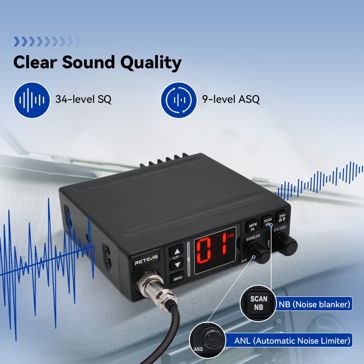 Radio CB AM/FM bimode MB63A Retevis