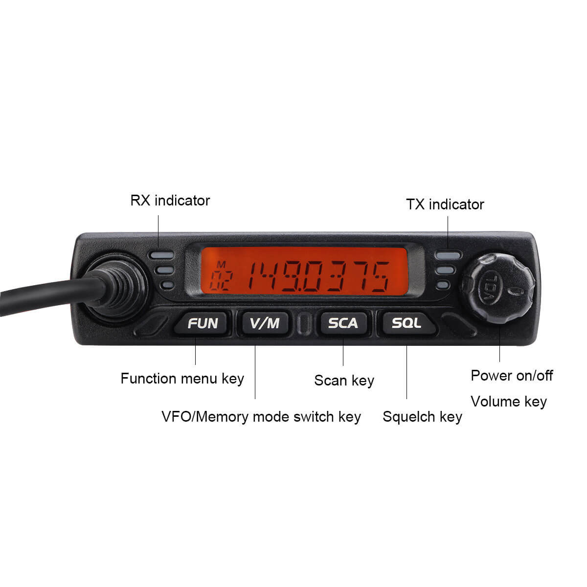 Mini émetteur-récepteur mobile puissant Retevis RT98 VHF