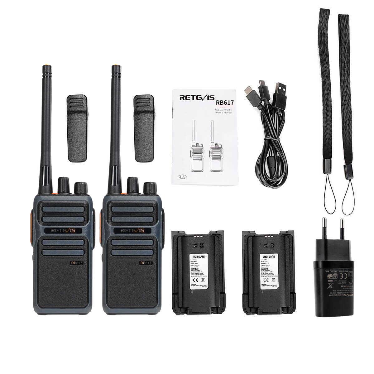 Radio PMR446 RB617 4400mAh avec chargeur Type-C Retevis
