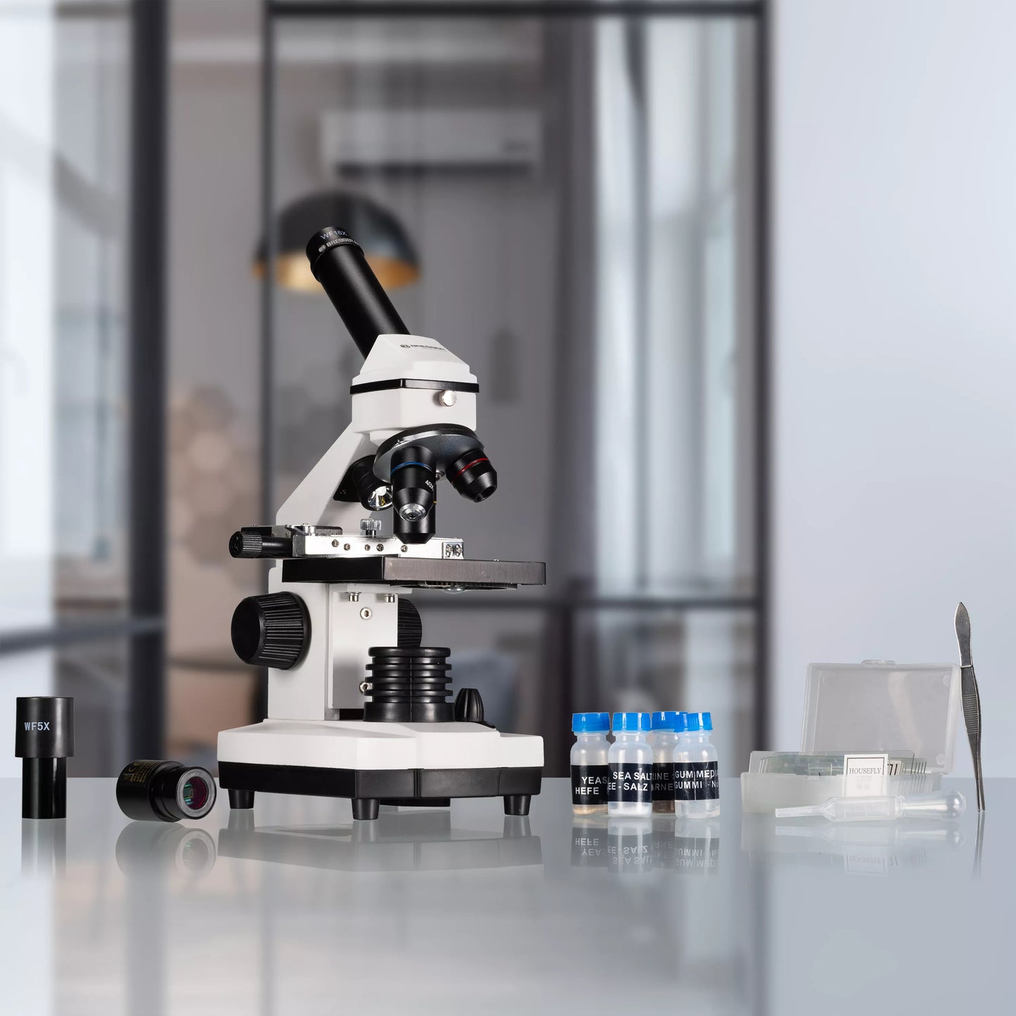 Biolux NV mikroszkóp 20x-1280x USB-s HD kamerával - BRESSER,