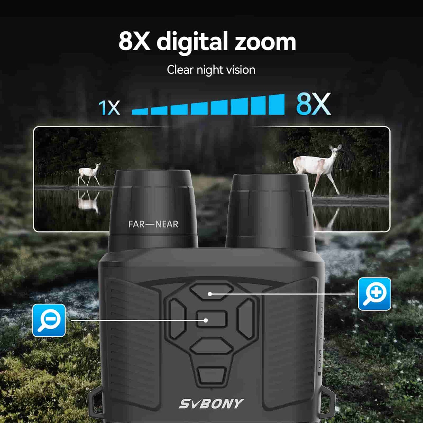 Jumelles de vision nocturne 4K SA206 pour chasse et exploration - SVBONY