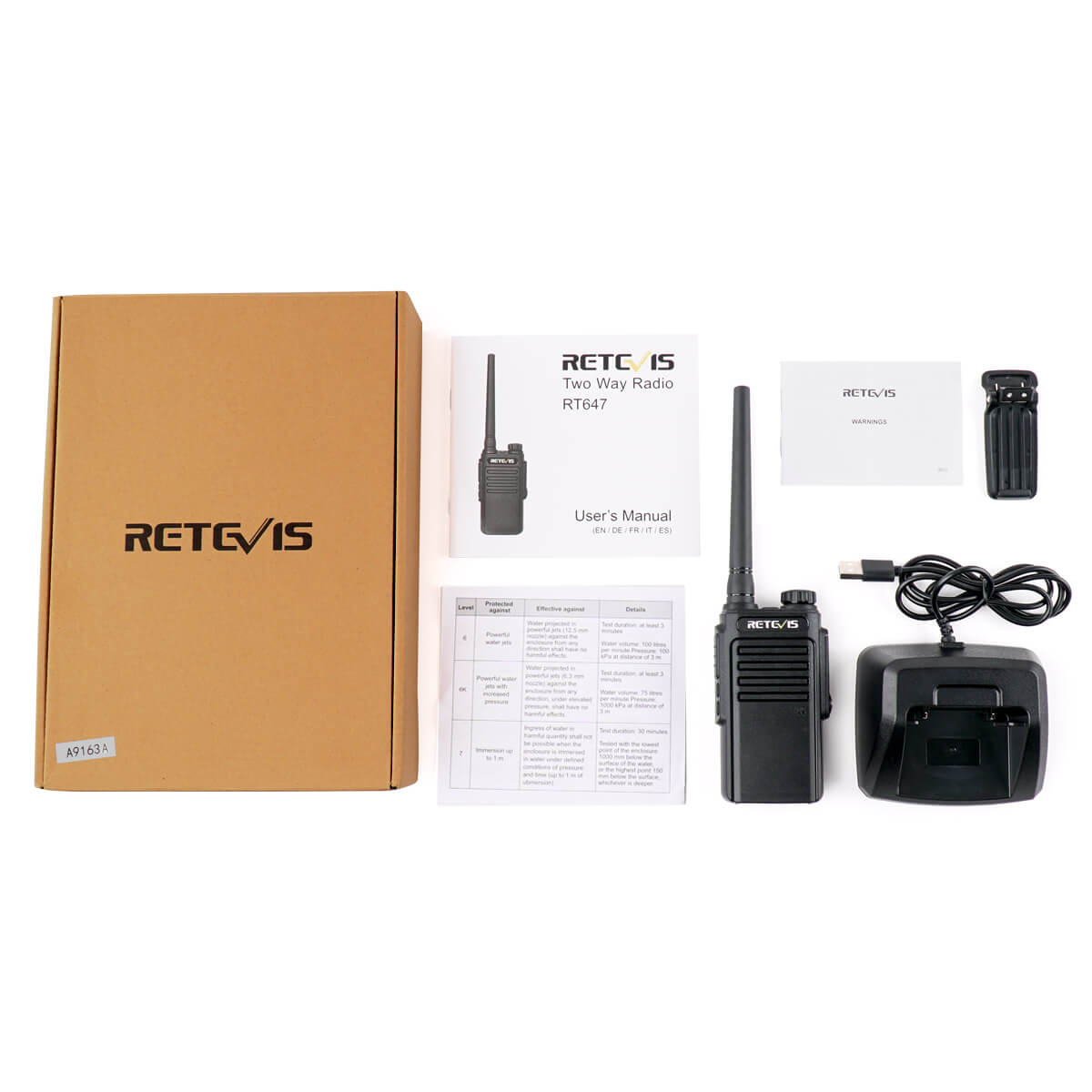 Radio sans licence étanche Retevis RT647 pour exploration en plein air