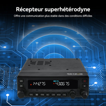 Radio mobile amateur Retevis MA1 50 W UHF VHF panneau amovible