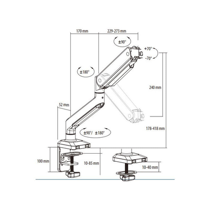 Statif de microscope à bras articulé pour surface plane - Euromex