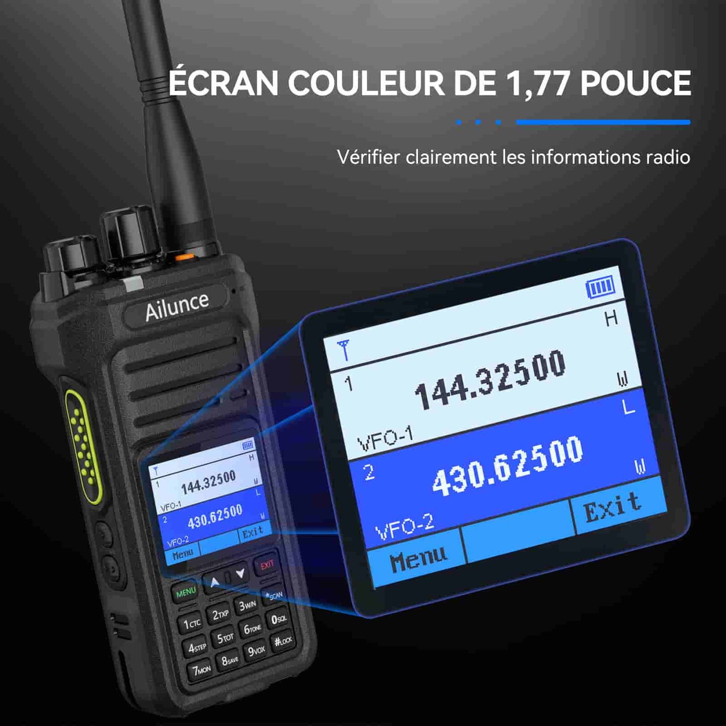 Radio bidirectionnelle double bande étanche IP67 Retevis Ailunce HA1UV