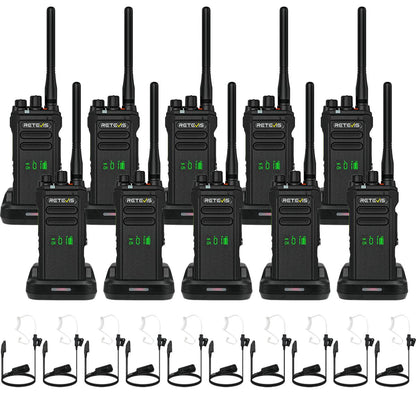Radio bidirectionnelle numérique DMR NR30D avec casque antibruit - Retevis (lot de 10)