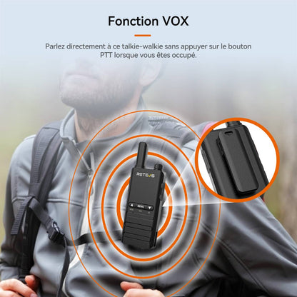 Radio bidirectionnelle Retevis B63B PMR446 Ultra-mince (2 unités)