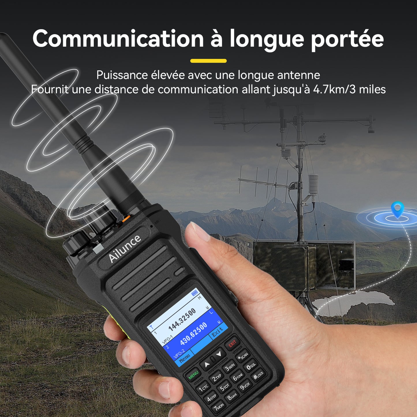 Radio bidirectionnelle double bande étanche IP67 Retevis Ailunce HA1UV