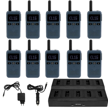 Radio bidirectionnelle légère PMR446 (10 pcs) avec chargeur 10 voies Retevis