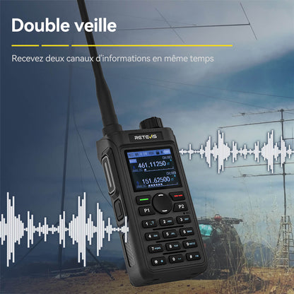 Radio bidirectionnelle Retevis C62 5 W Double Bande UV professionnelle