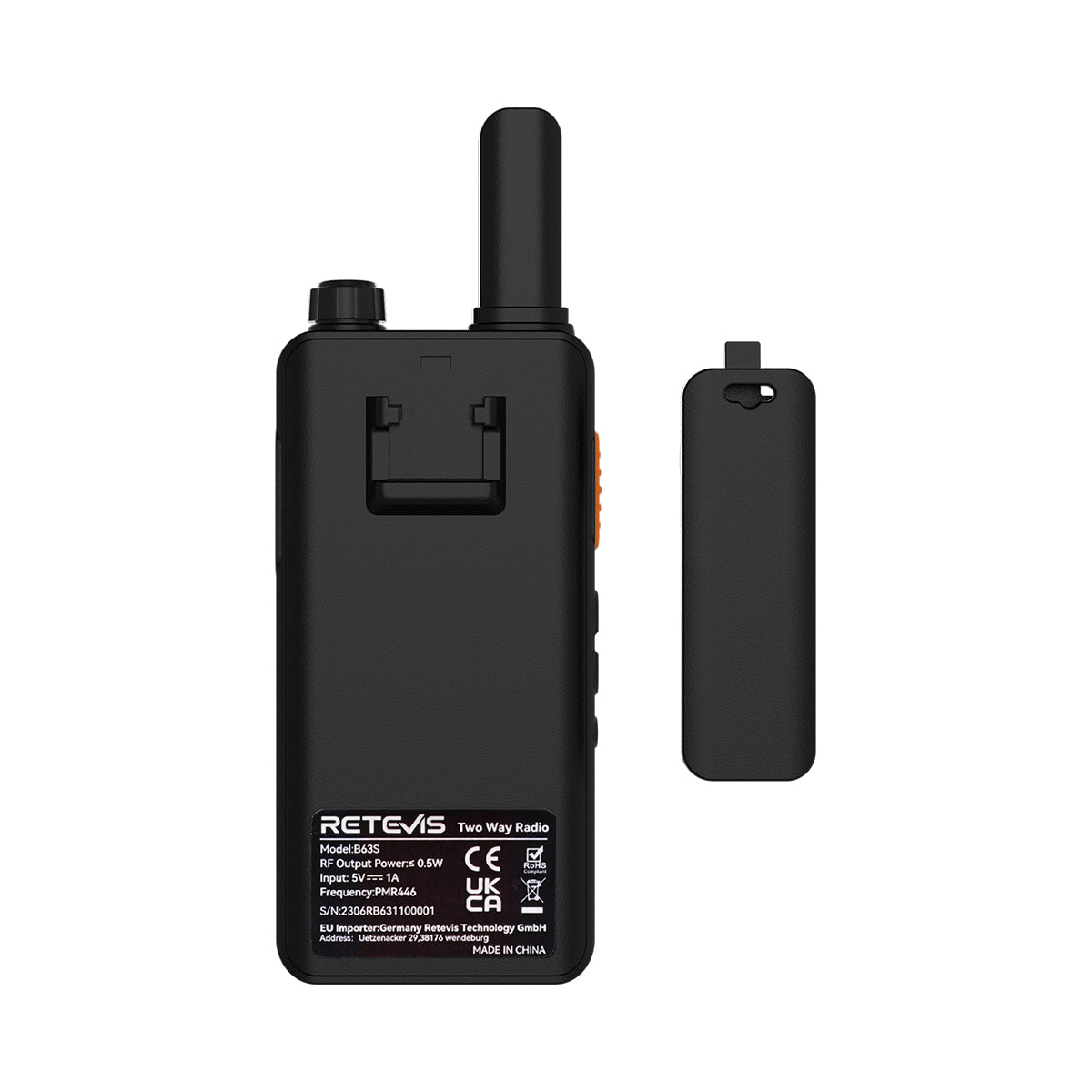 Talkie-walkie rechargeable ultra-mince B63S PMR446 Retevis