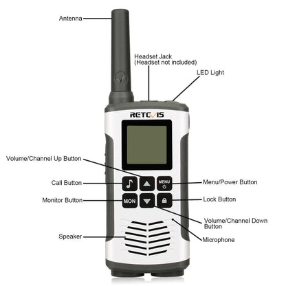 Radio bidirectionnelle rechargeable PMR446 EZTalk 61 Retevis