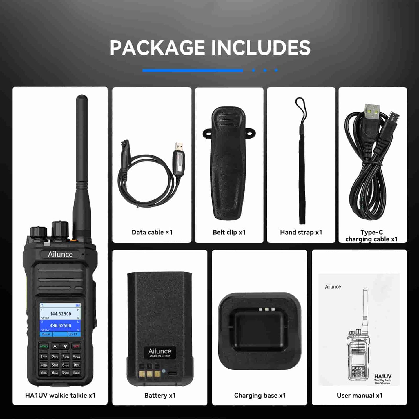 Radio bidirectionnelle double bande étanche IP67 Retevis Ailunce HA1UV
