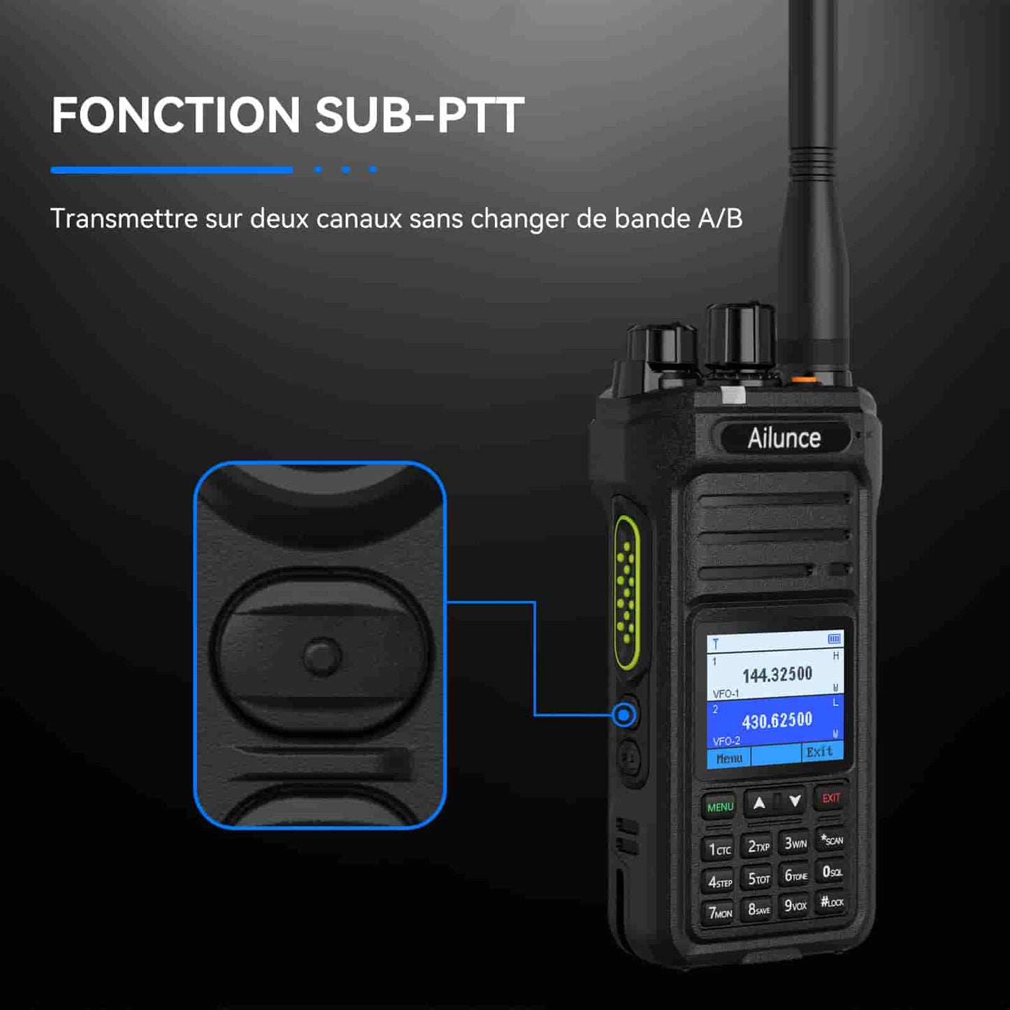Radio bidirectionnelle double bande étanche IP67 Retevis Ailunce HA1UV