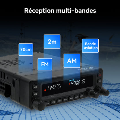 Radio mobile amateur Retevis MA1 50 W UHF VHF panneau amovible