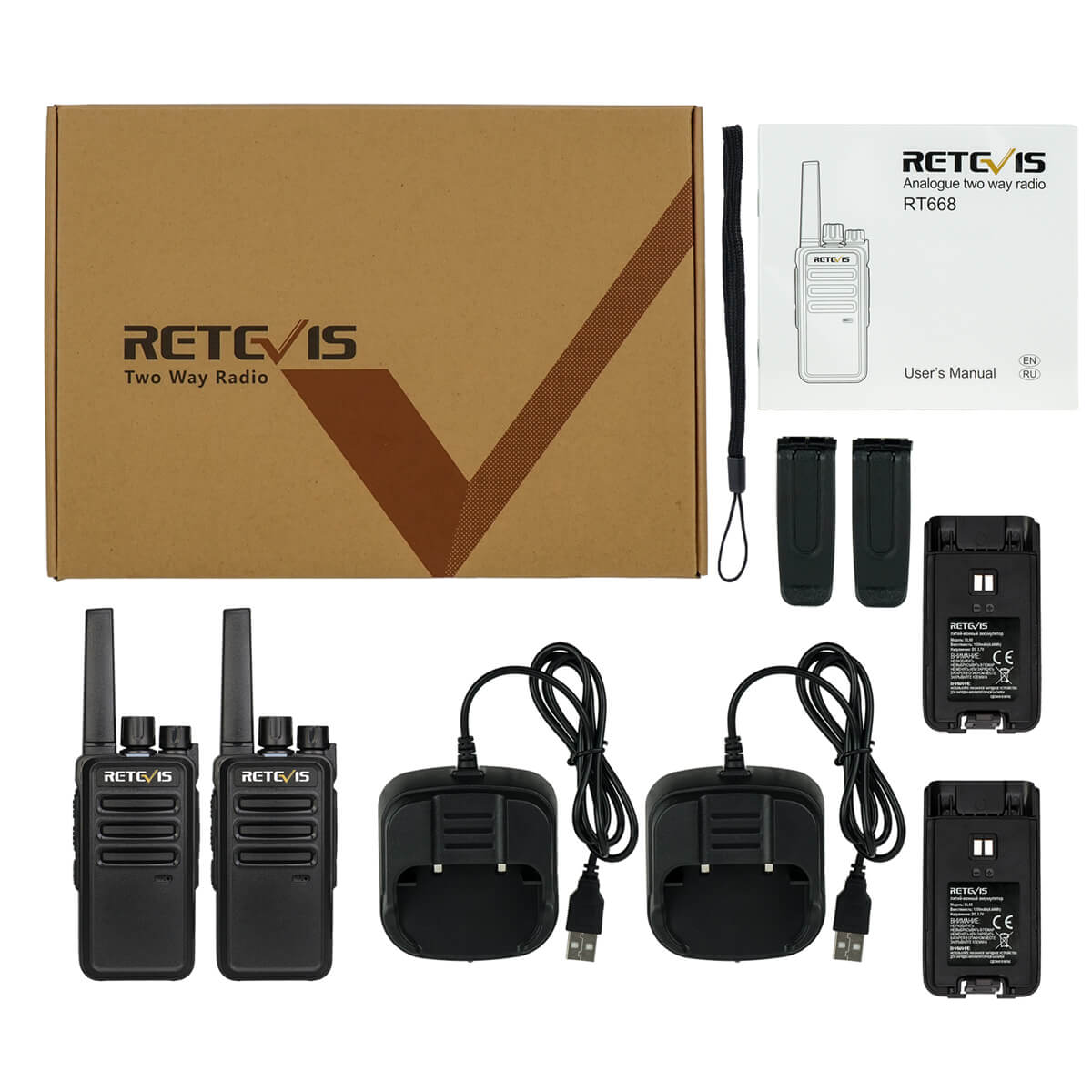Radio professionnelle rechargeable PMR446 Retevis RT668