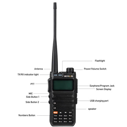 Radio amateur bi-bande UHF VHF 5 W 128 canaux Retevis
