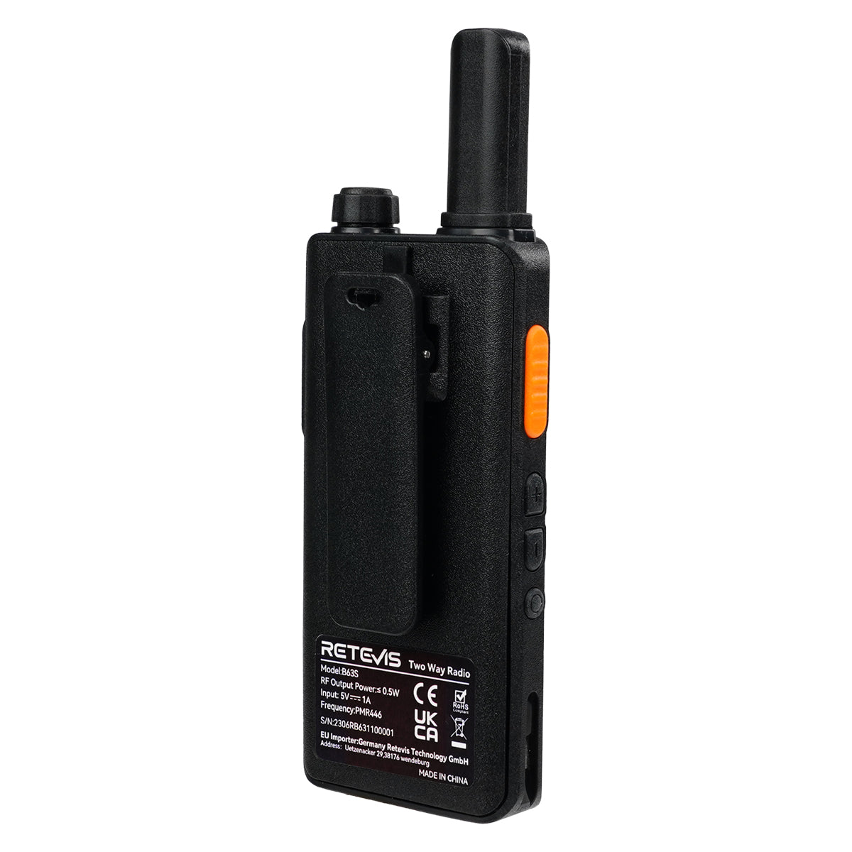 Talkie-walkie rechargeable ultra-mince B63S PMR446 Retevis